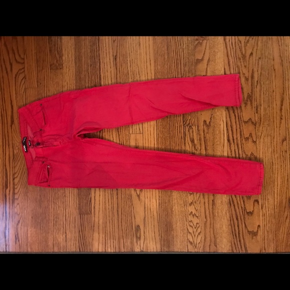 Bright Red Ankle Crop Pants - Picture 2 of 3